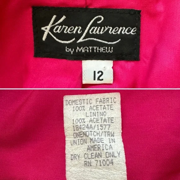 Vintage 80s Karen Lawrence Yellow Satin Pleated Evening Jacket Large - Picture 12 of 12